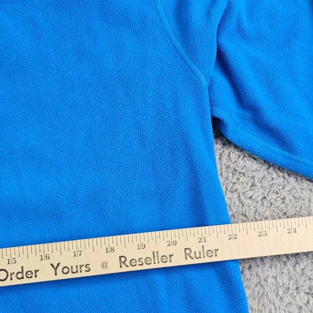 Eddie Bauer First Ascent Pullover Mens LT Blue Fleece 1/4 Zip Pocket Hiking